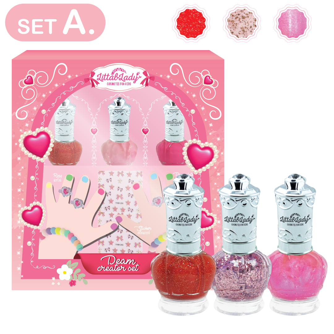  เซตยาทาเล็บ 3 ขวด ฟรีสติ๊กเกอร์ติดเล็บ